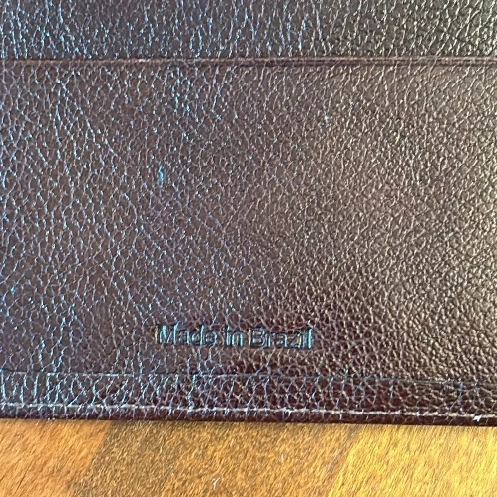 Mens Pebble Leather Wallet / Passport Lapel Case